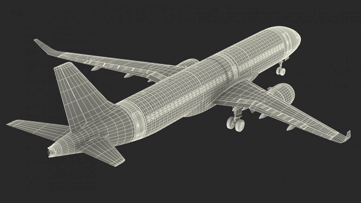 3D Airbus A220 300 Simple Interior Rigged model