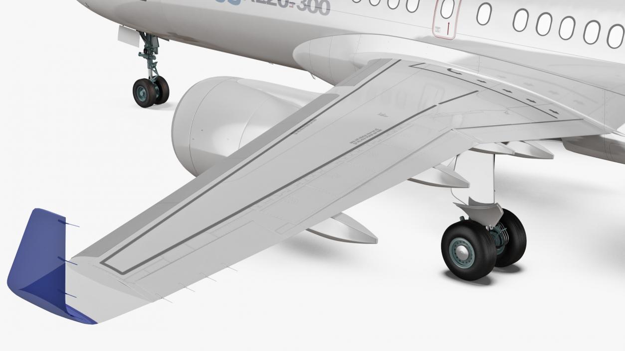 3D Airbus A220 300 Simple Interior Rigged model