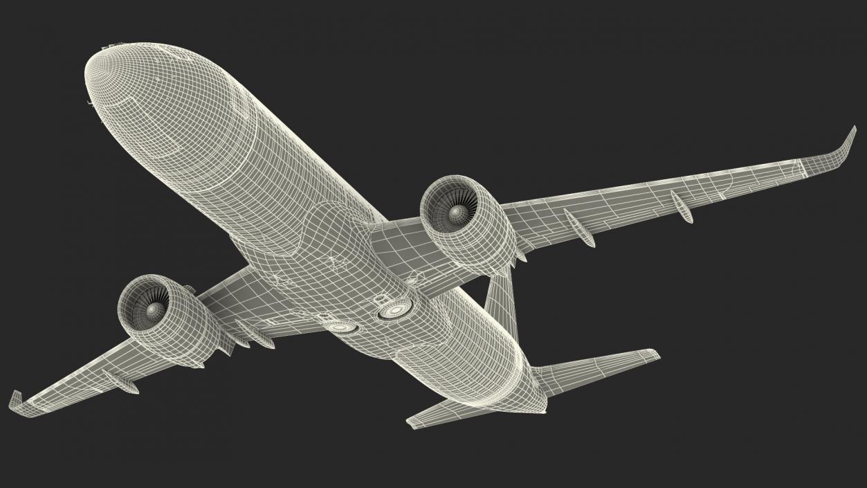 3D Airbus A220 300 Simple Interior Rigged model