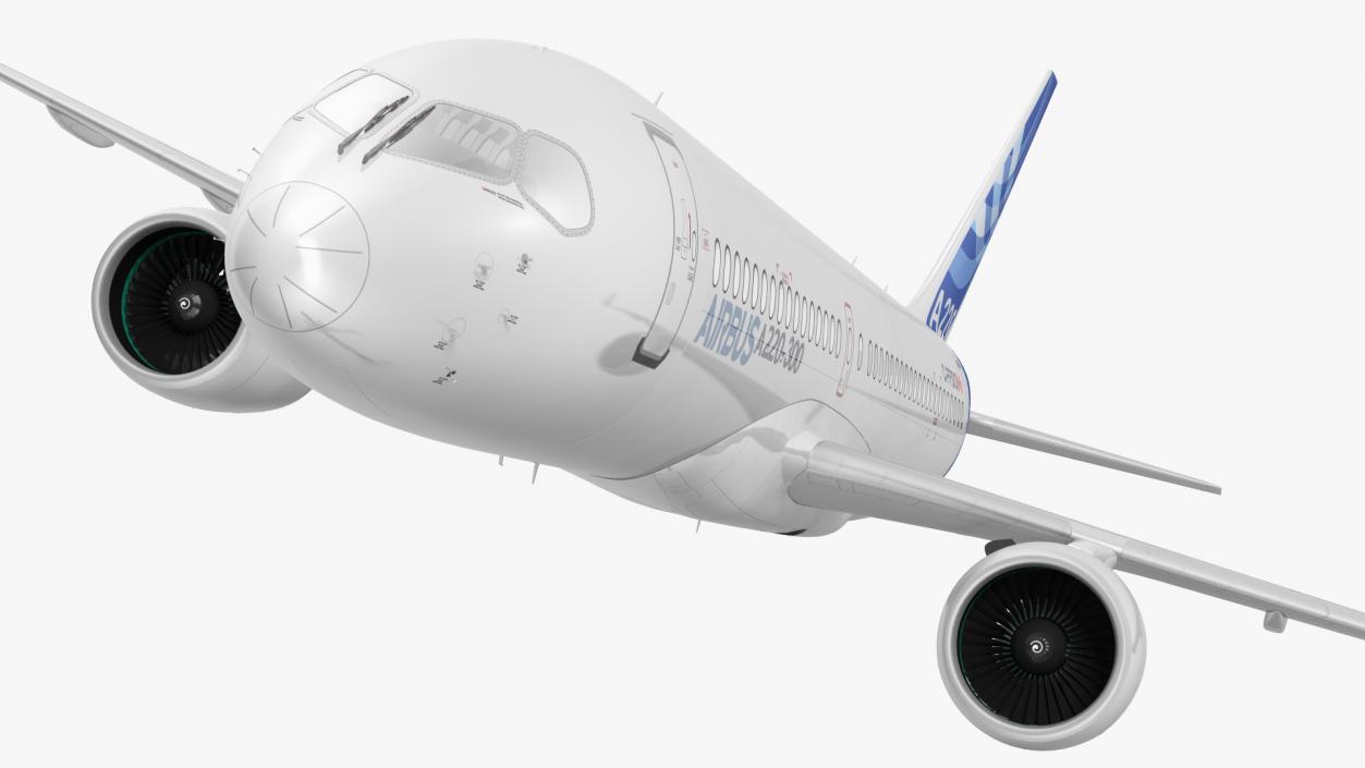 3D Airbus A220 300 Simple Interior Rigged model