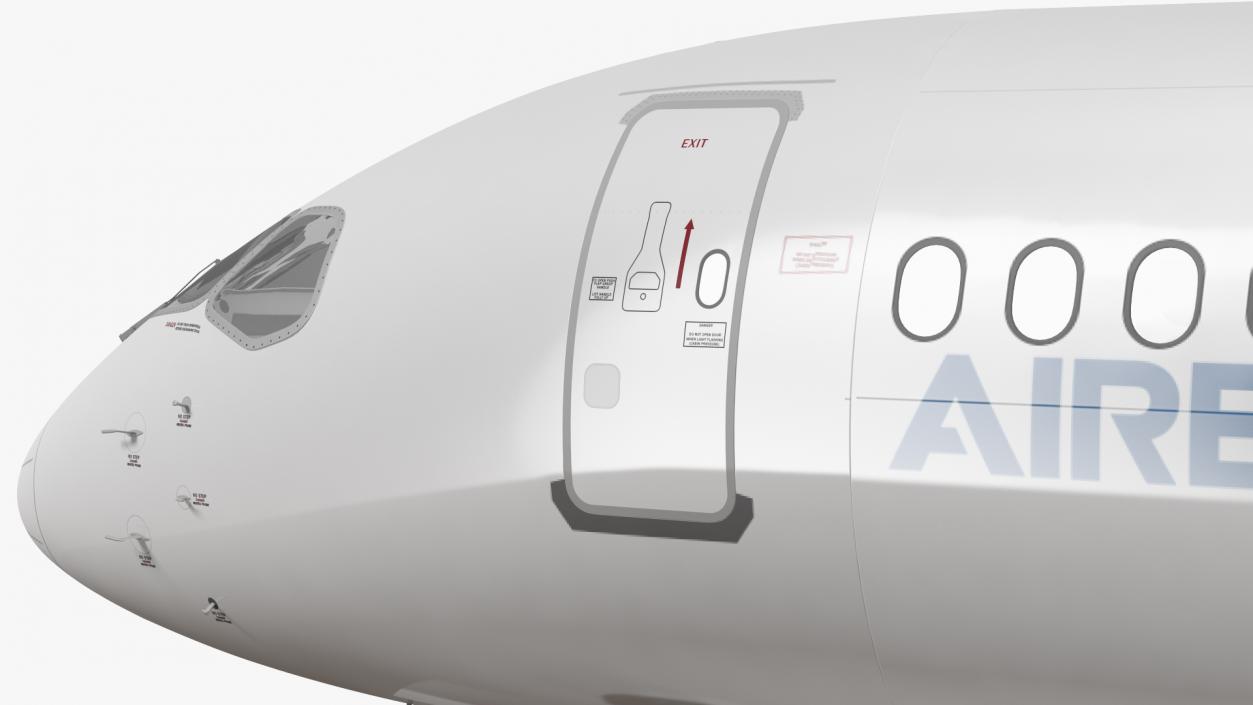 3D Airbus A220 300 Simple Interior Rigged model