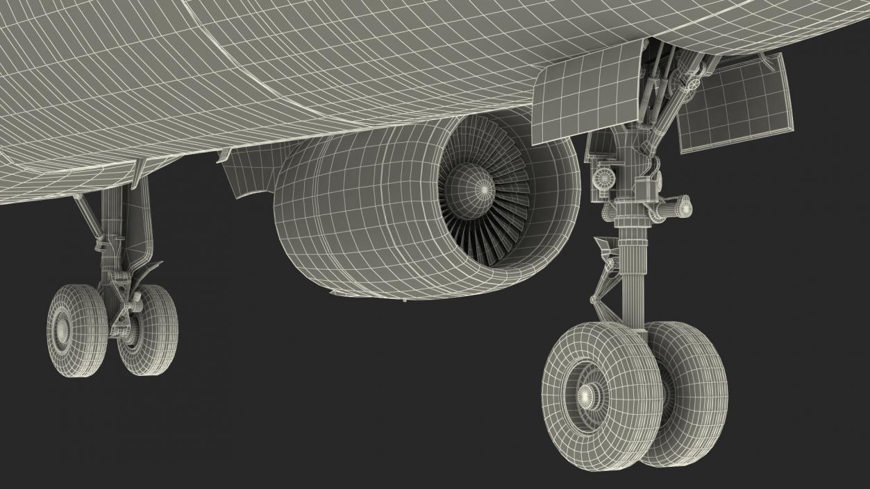 3D Airbus A220 300 Simple Interior Rigged model