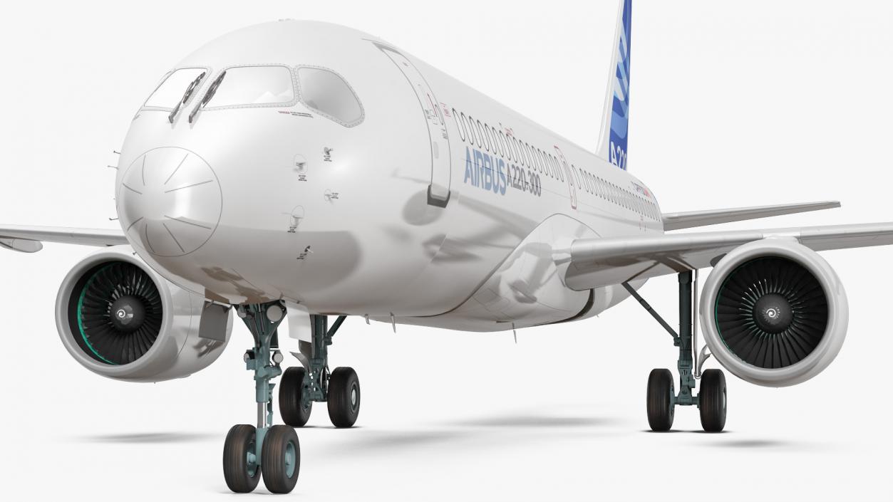 3D Airbus A220 300 Simple Interior Rigged model