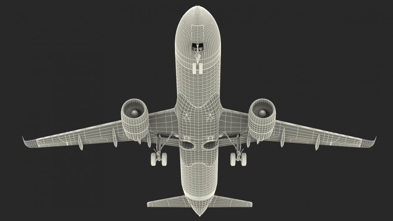 3D Airbus A220 300 Simple Interior Rigged model