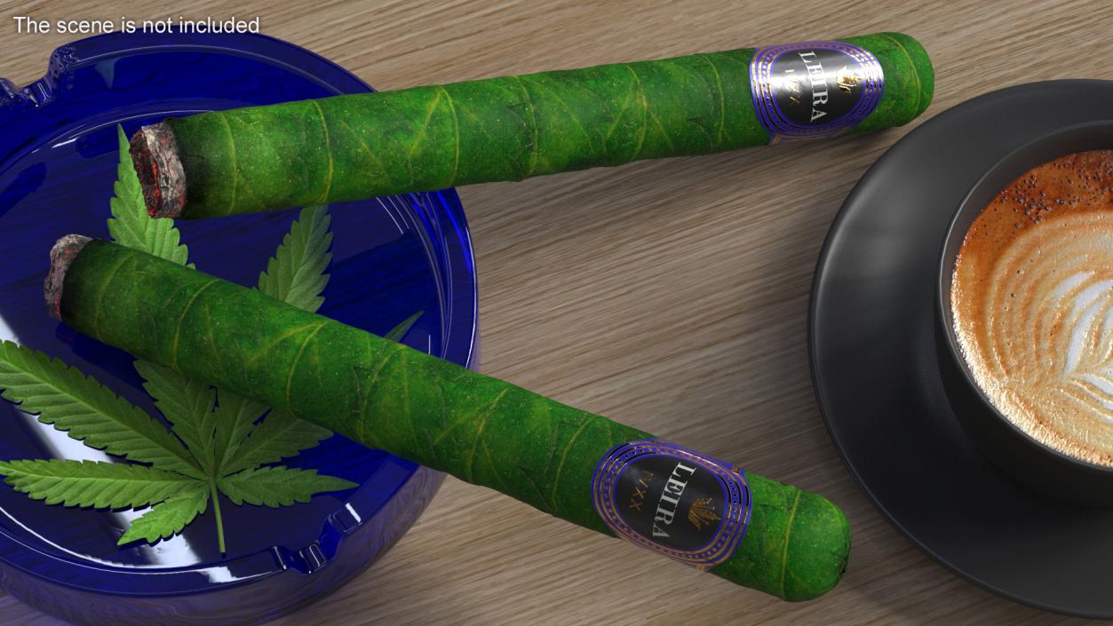 3D Cannabis Cigar Leira Long Burning model