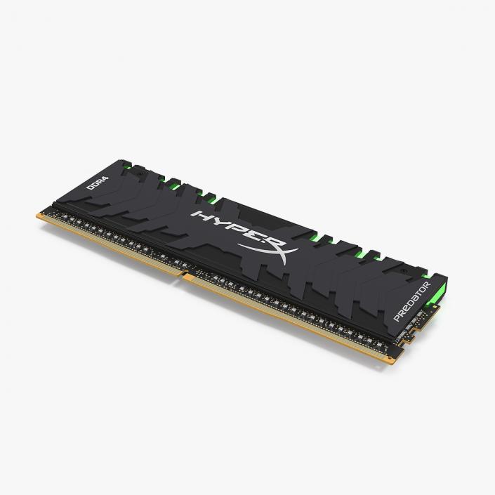 3D model DDR4 Green Kingston HyperX Predator