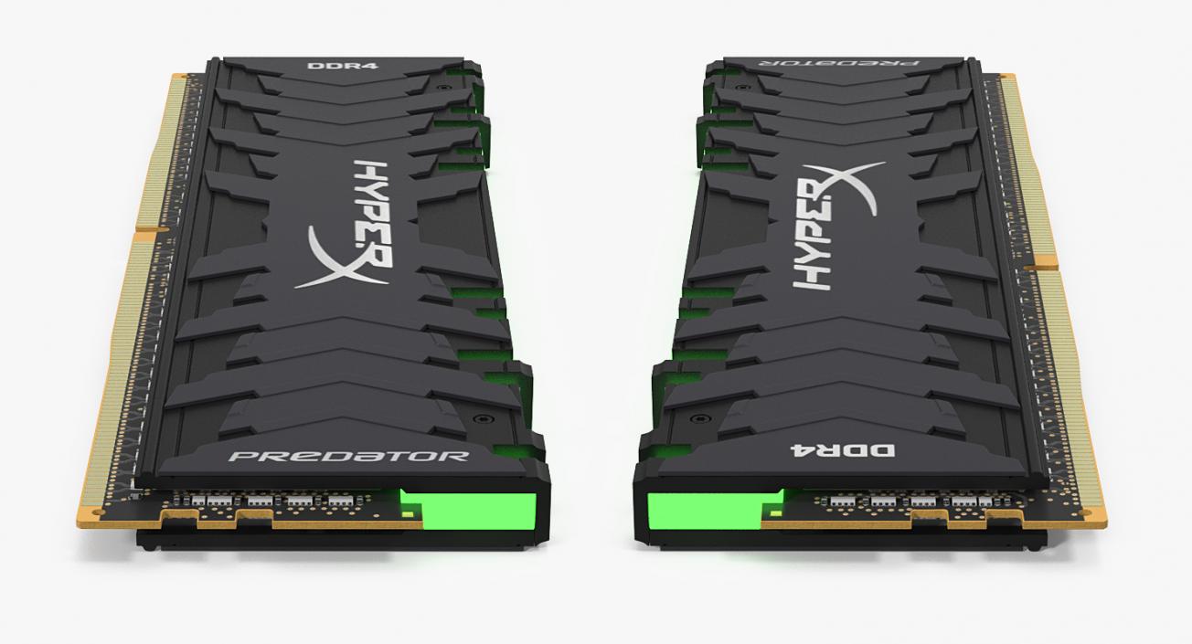 3D model DDR4 Green Kingston HyperX Predator