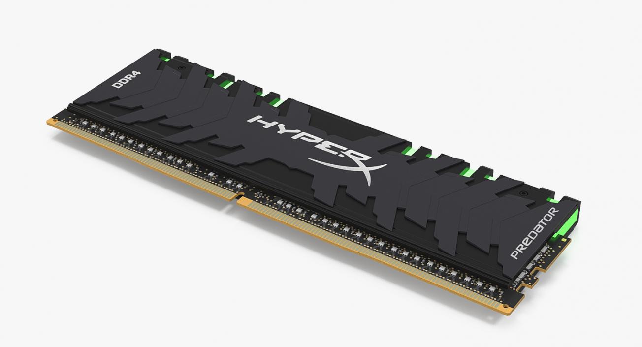 3D model DDR4 Green Kingston HyperX Predator