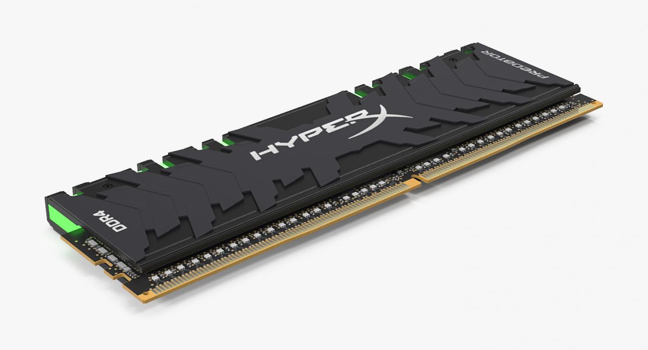 3D model DDR4 Green Kingston HyperX Predator