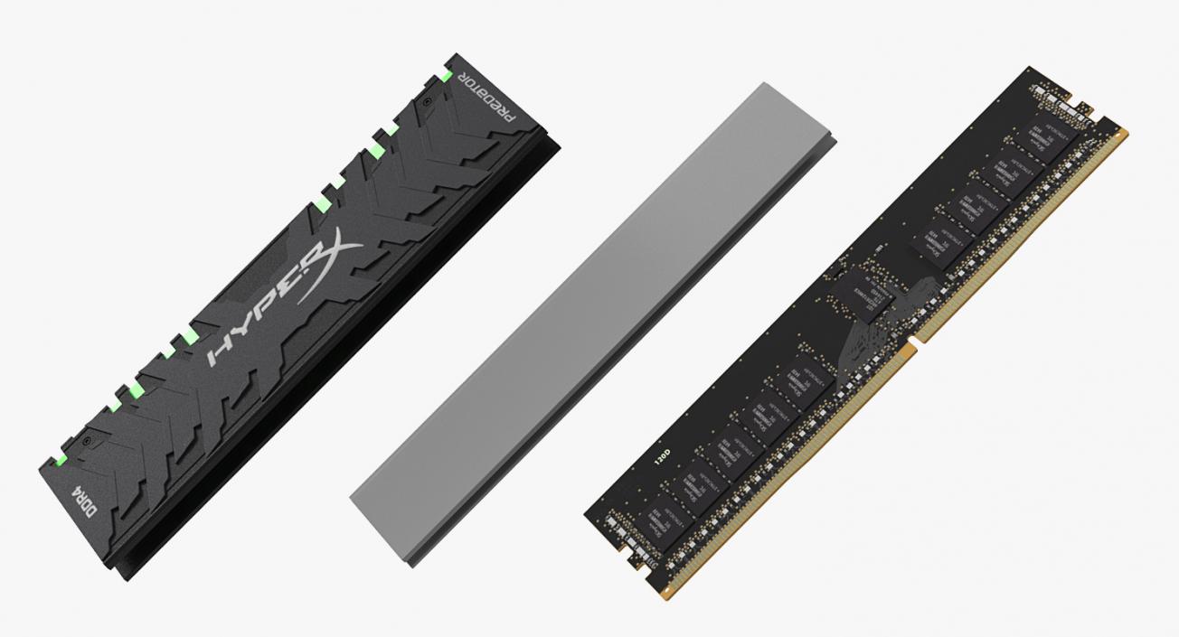 3D model DDR4 Green Kingston HyperX Predator