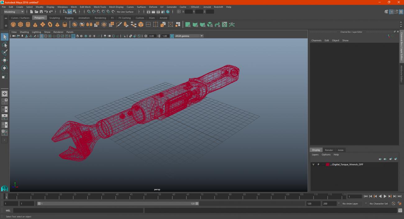 Digital Torque Wrench ON 3D model