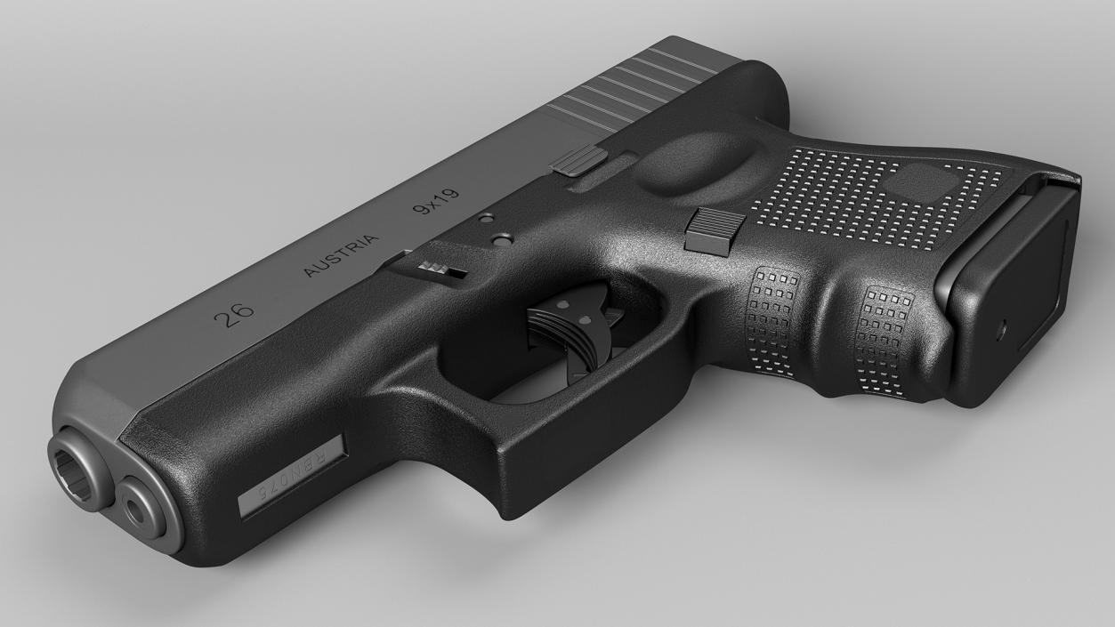 Sub Compact 9mm Pistol 2 3D model