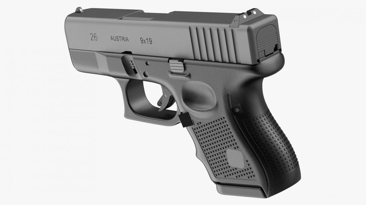 Sub Compact 9mm Pistol 2 3D model