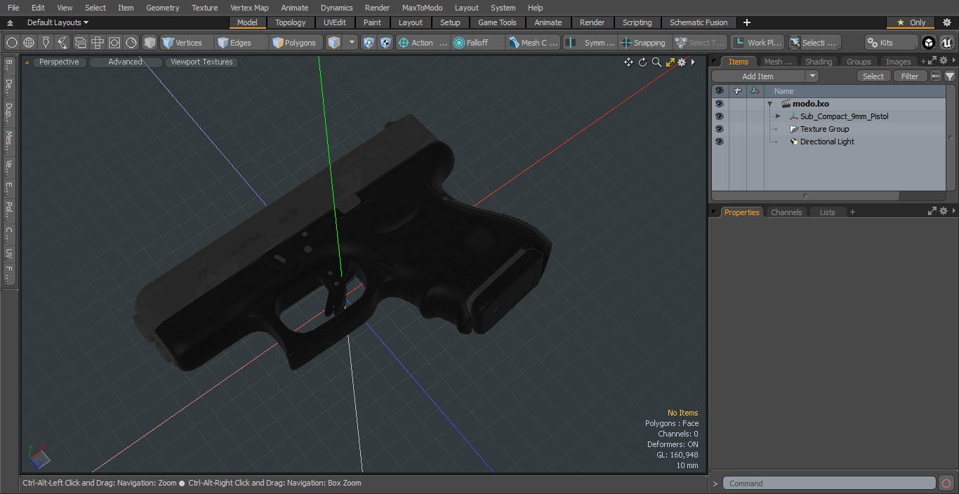 Sub Compact 9mm Pistol 2 3D model