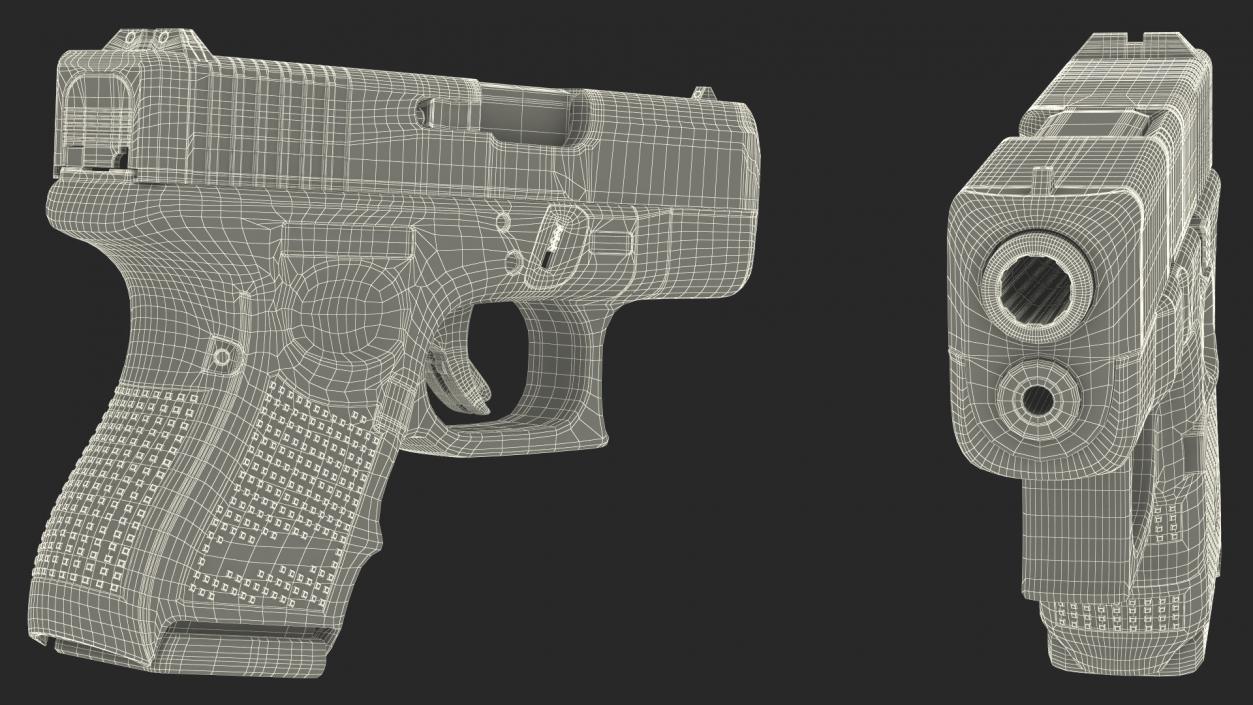 Sub Compact 9mm Pistol 2 3D model