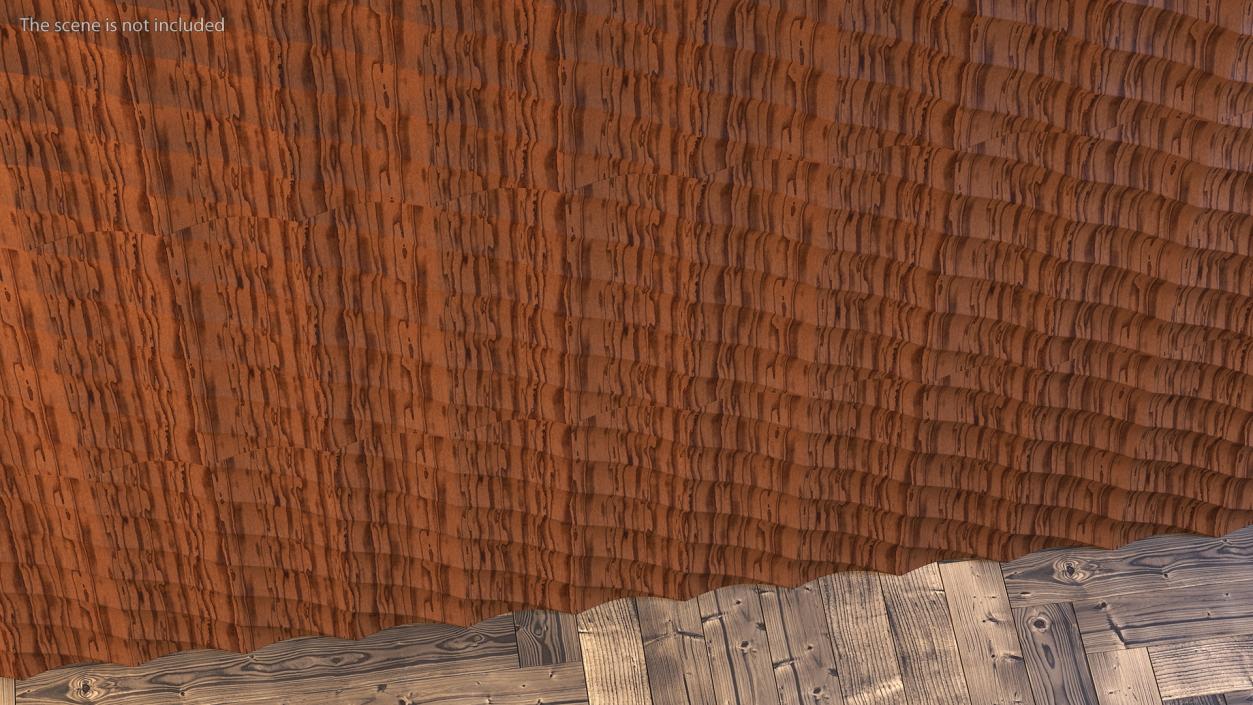 3D model Wall Panel Half Pipe Wood