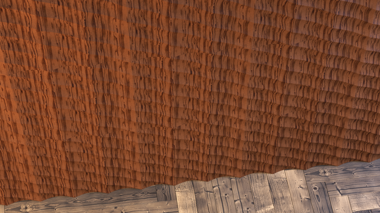 3D model Wall Panel Half Pipe Wood