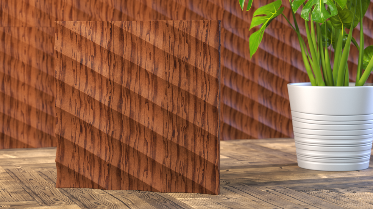 3D model Wall Panel Half Pipe Wood