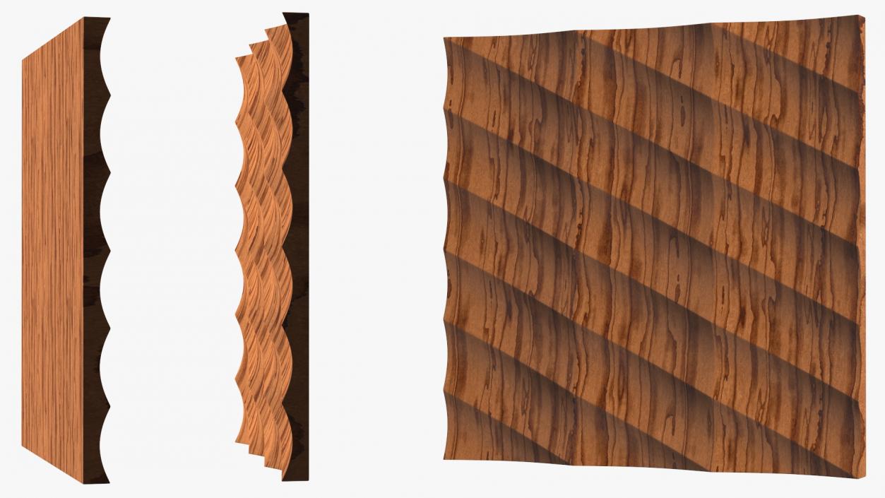 3D model Wall Panel Half Pipe Wood