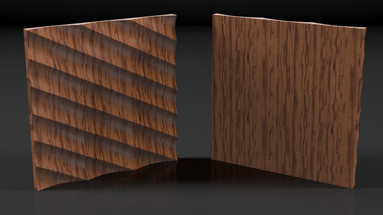 3D model Wall Panel Half Pipe Wood