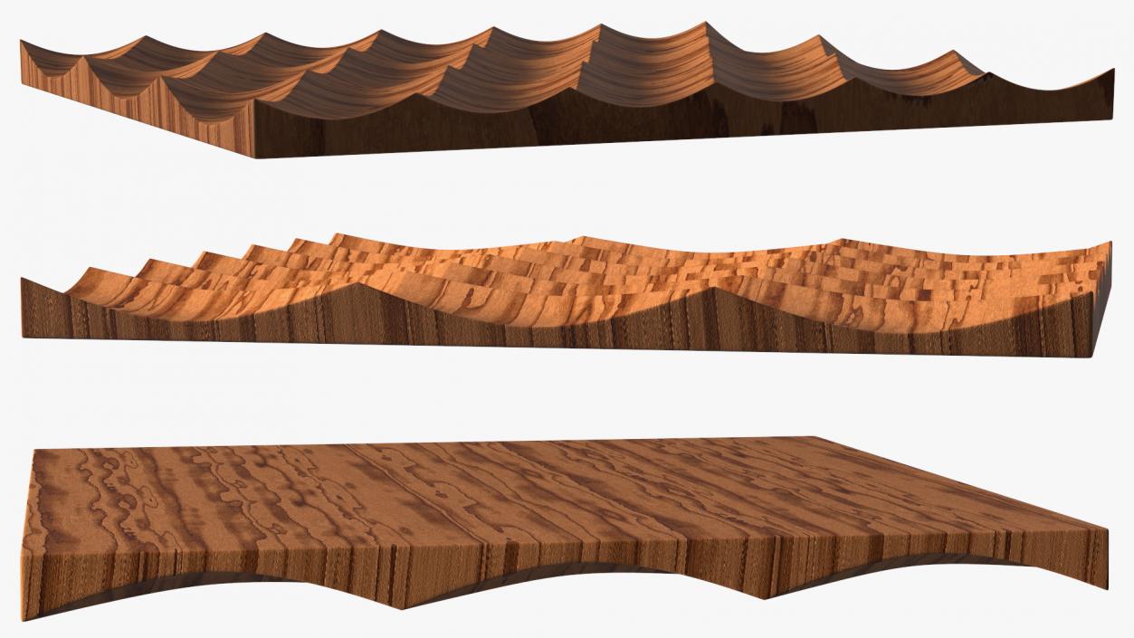 3D model Wall Panel Half Pipe Wood