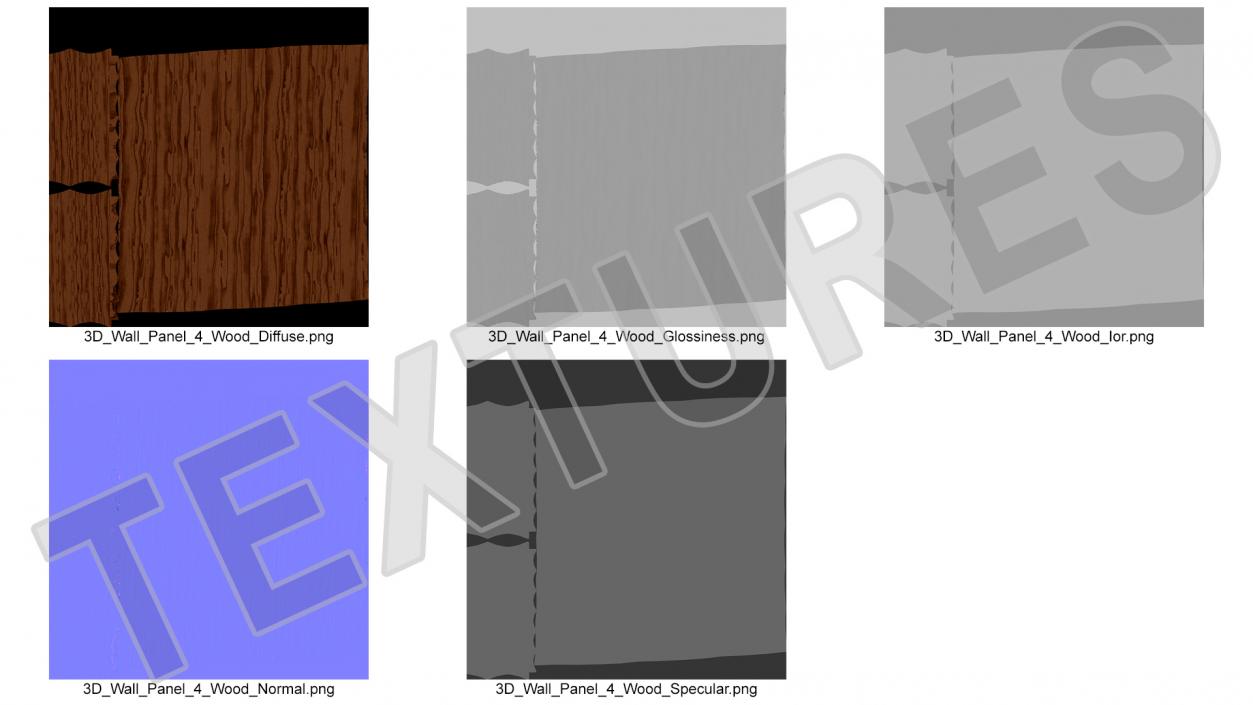 3D model Wall Panel Half Pipe Wood