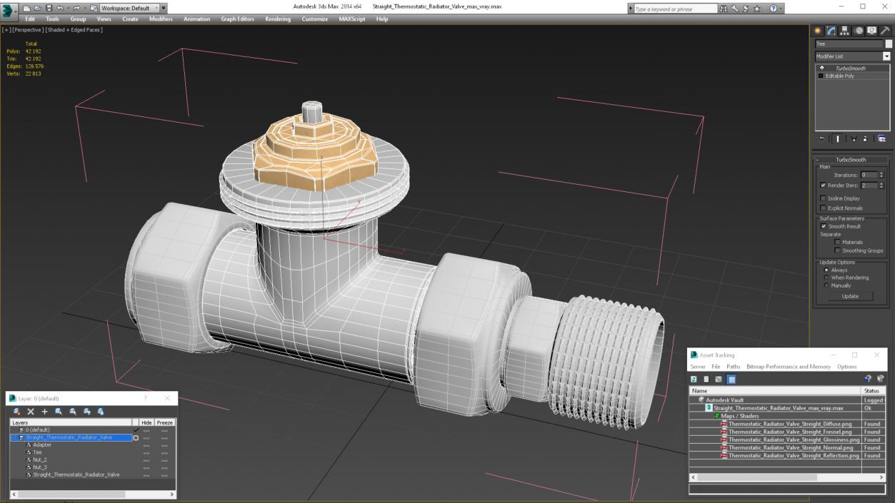 3D Straight Thermostatic Radiator Valve