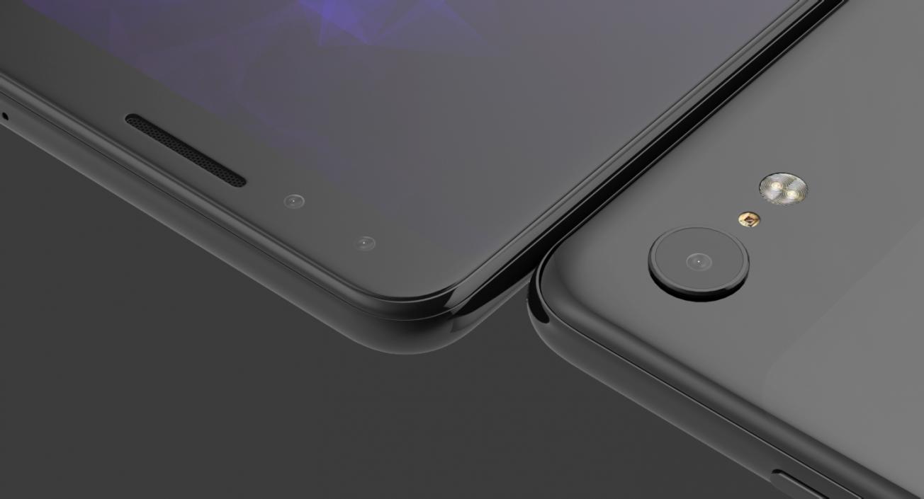 3D model Google Pixel 3 and Pixel 3XL Smartphone Black