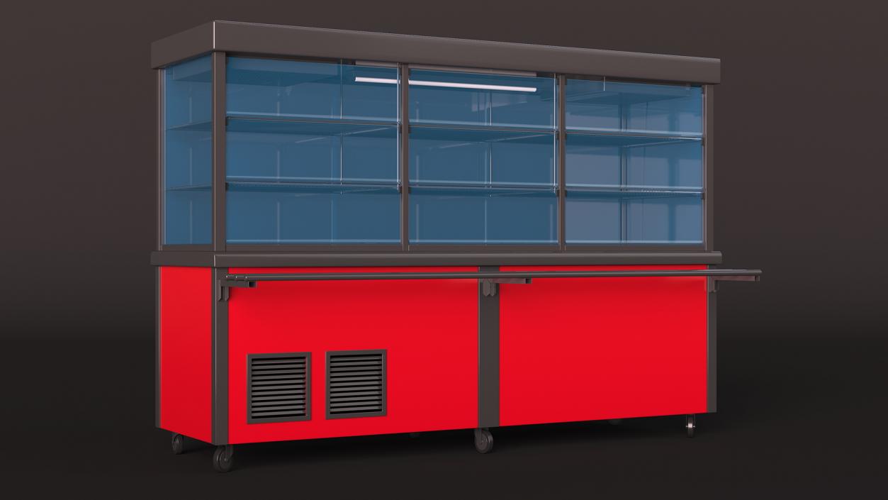 3D Refrigerated Display Case Self Service Line model