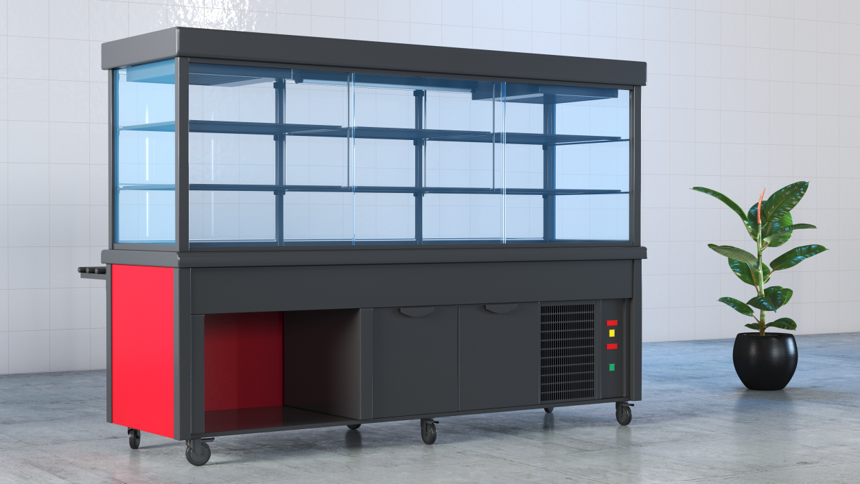 3D Refrigerated Display Case Self Service Line model