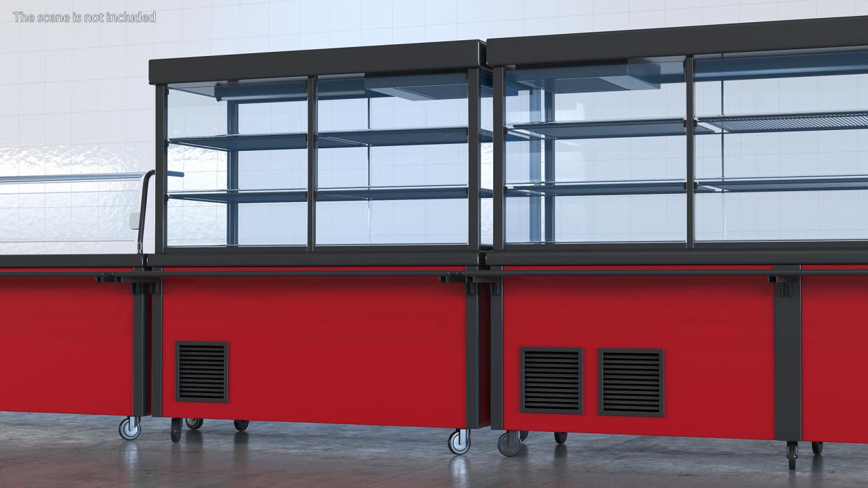 3D Refrigerated Display Case Self Service Line model