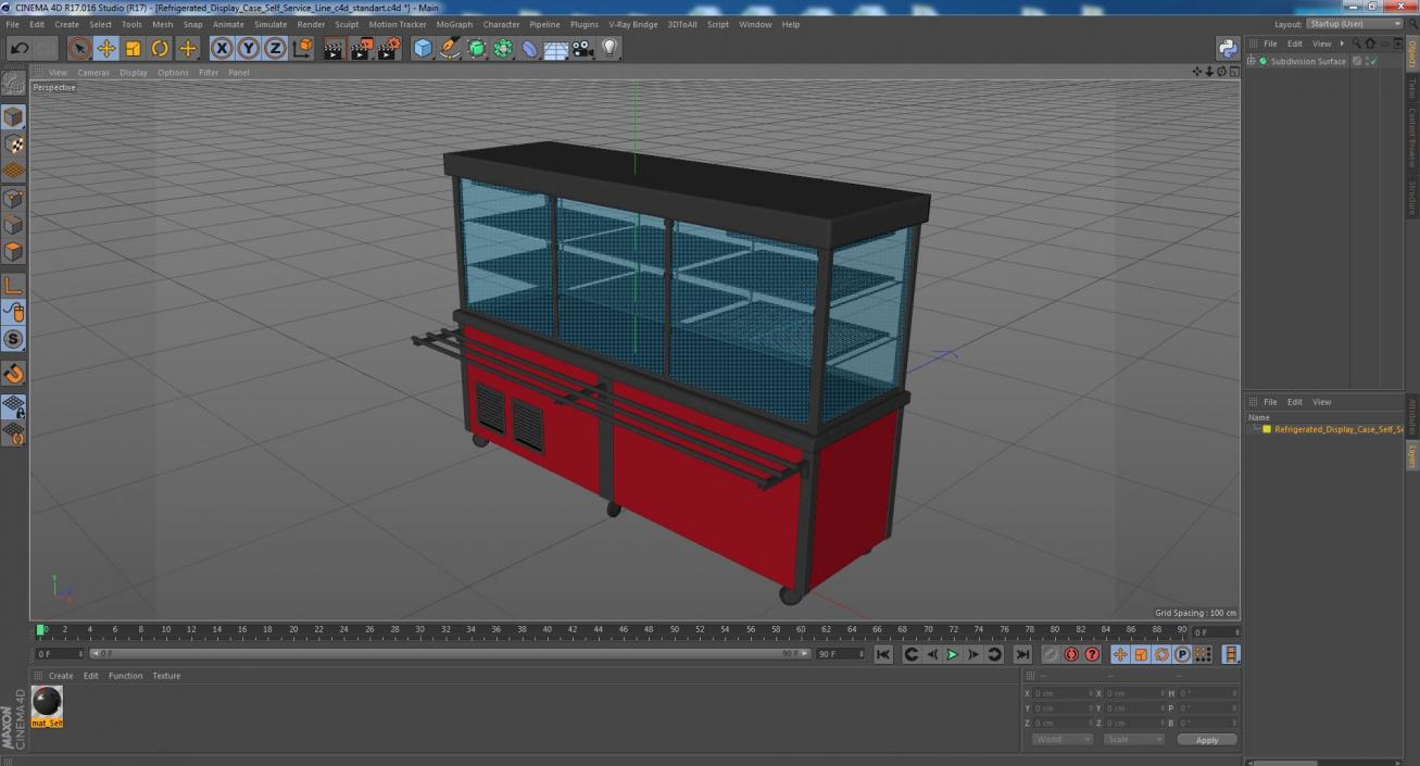 3D Refrigerated Display Case Self Service Line model