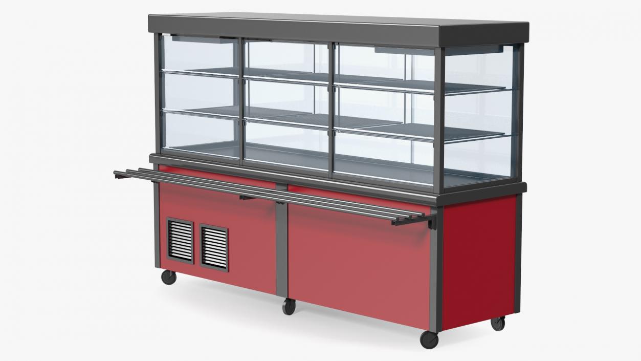 3D Refrigerated Display Case Self Service Line model