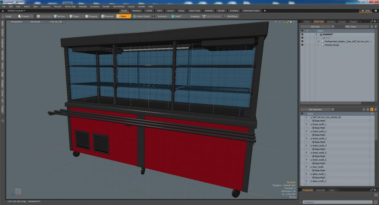 3D Refrigerated Display Case Self Service Line model