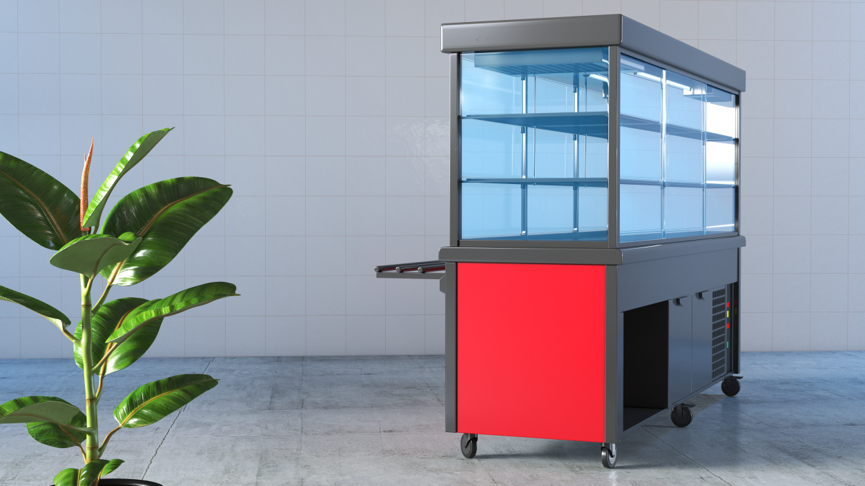 3D Refrigerated Display Case Self Service Line model