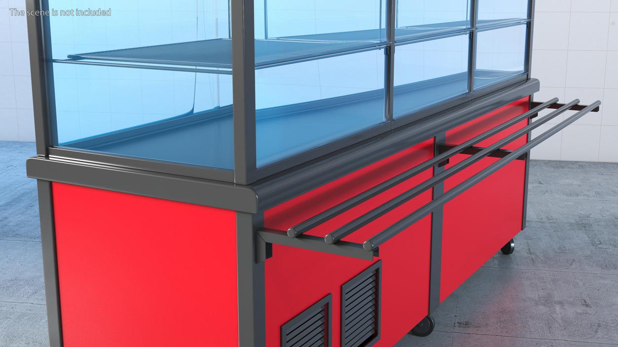 3D Refrigerated Display Case Self Service Line model