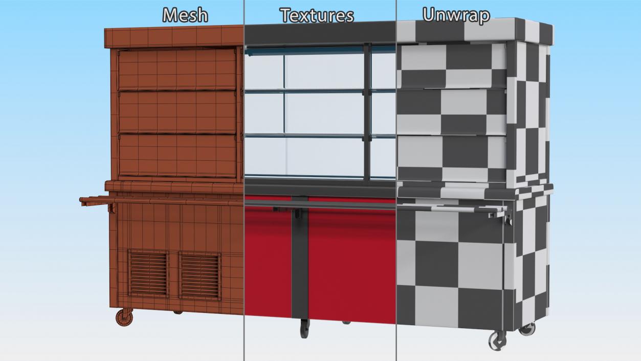 3D Refrigerated Display Case Self Service Line model