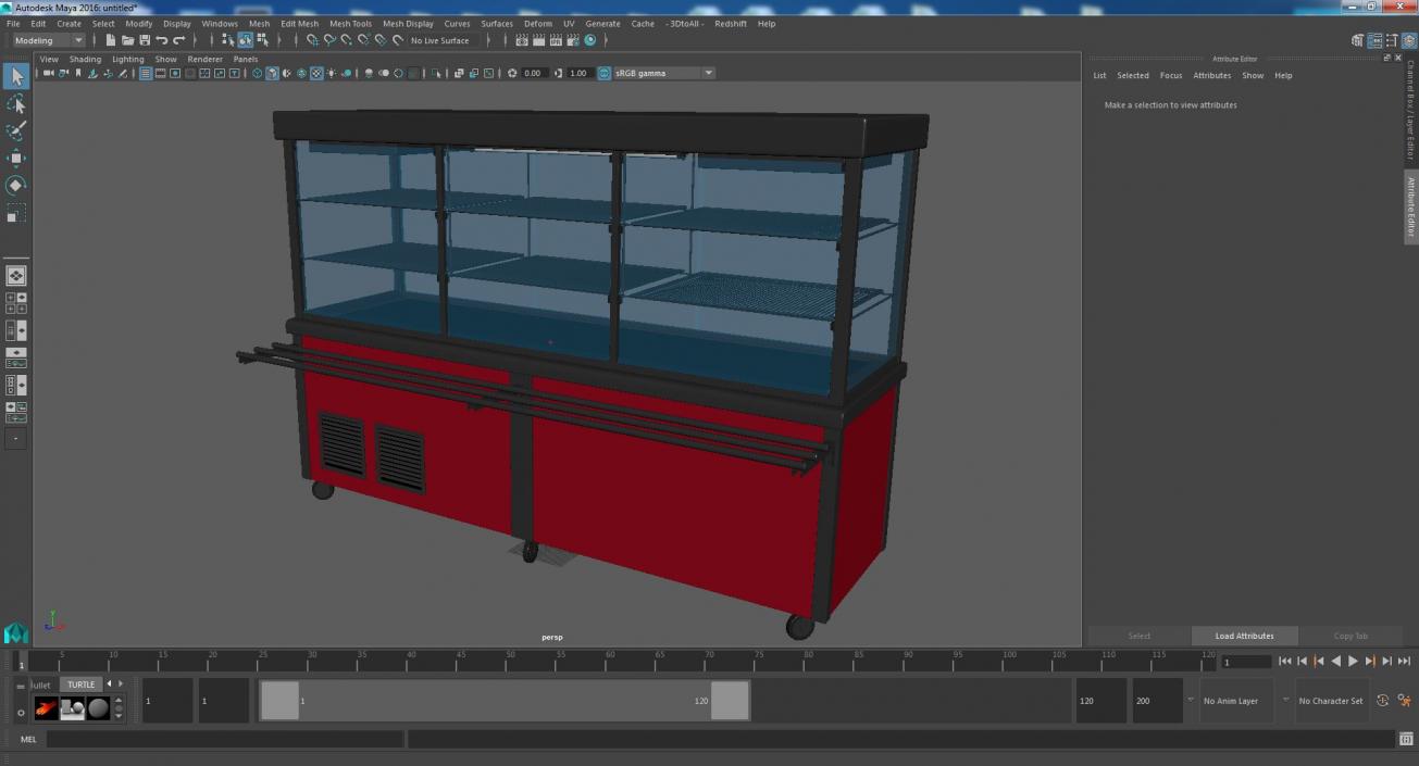 3D Refrigerated Display Case Self Service Line model