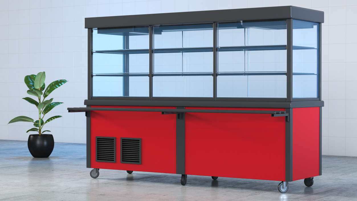 3D Refrigerated Display Case Self Service Line model