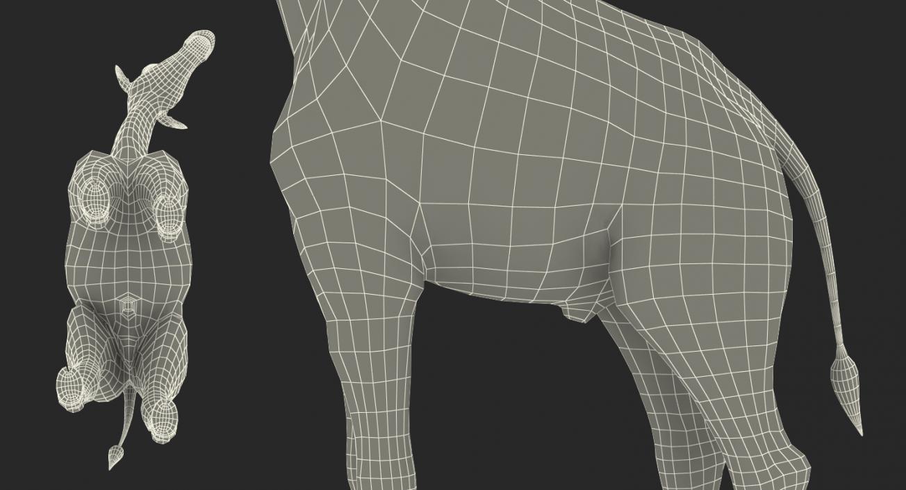 African Giraffe Standing Pose 3D model