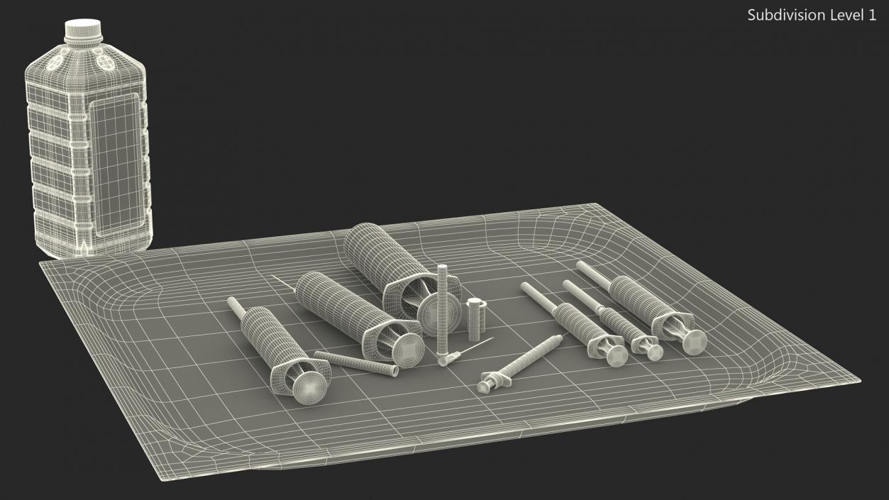 3D First Aid Antiseptic and Disposable Syringe model