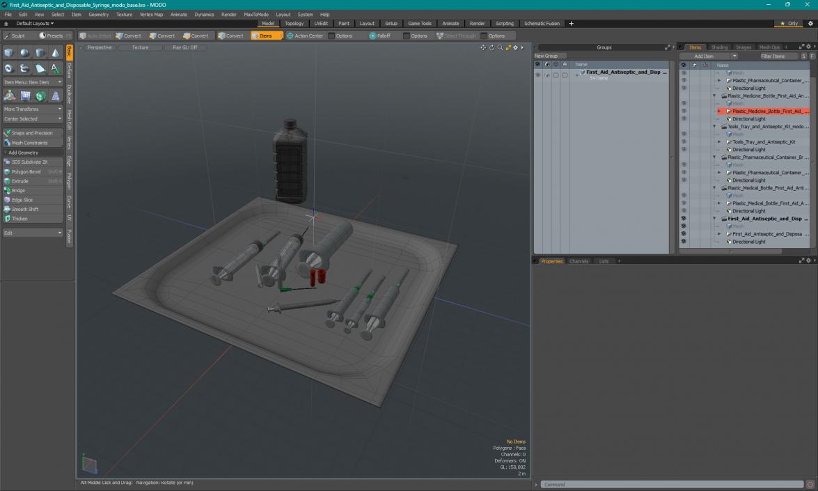 3D First Aid Antiseptic and Disposable Syringe model