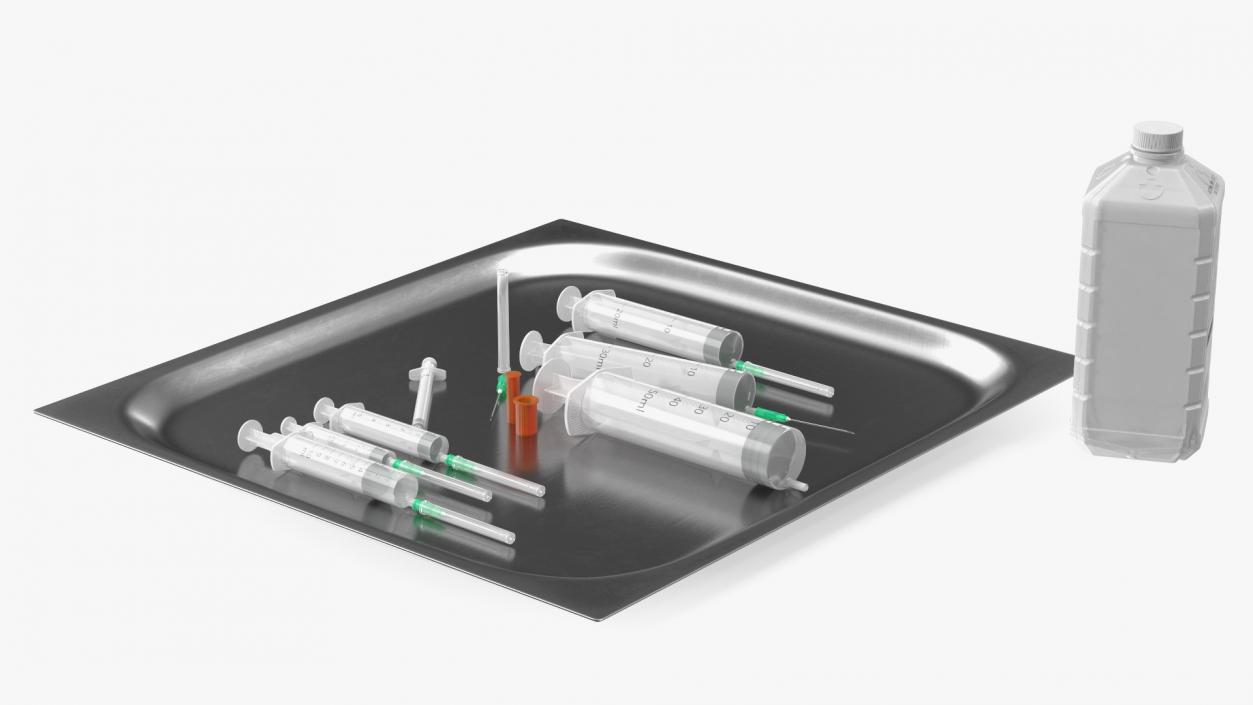 3D First Aid Antiseptic and Disposable Syringe model