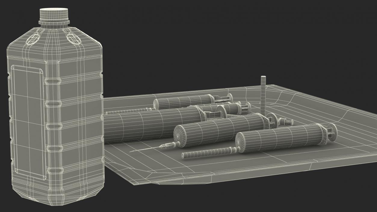 3D First Aid Antiseptic and Disposable Syringe model