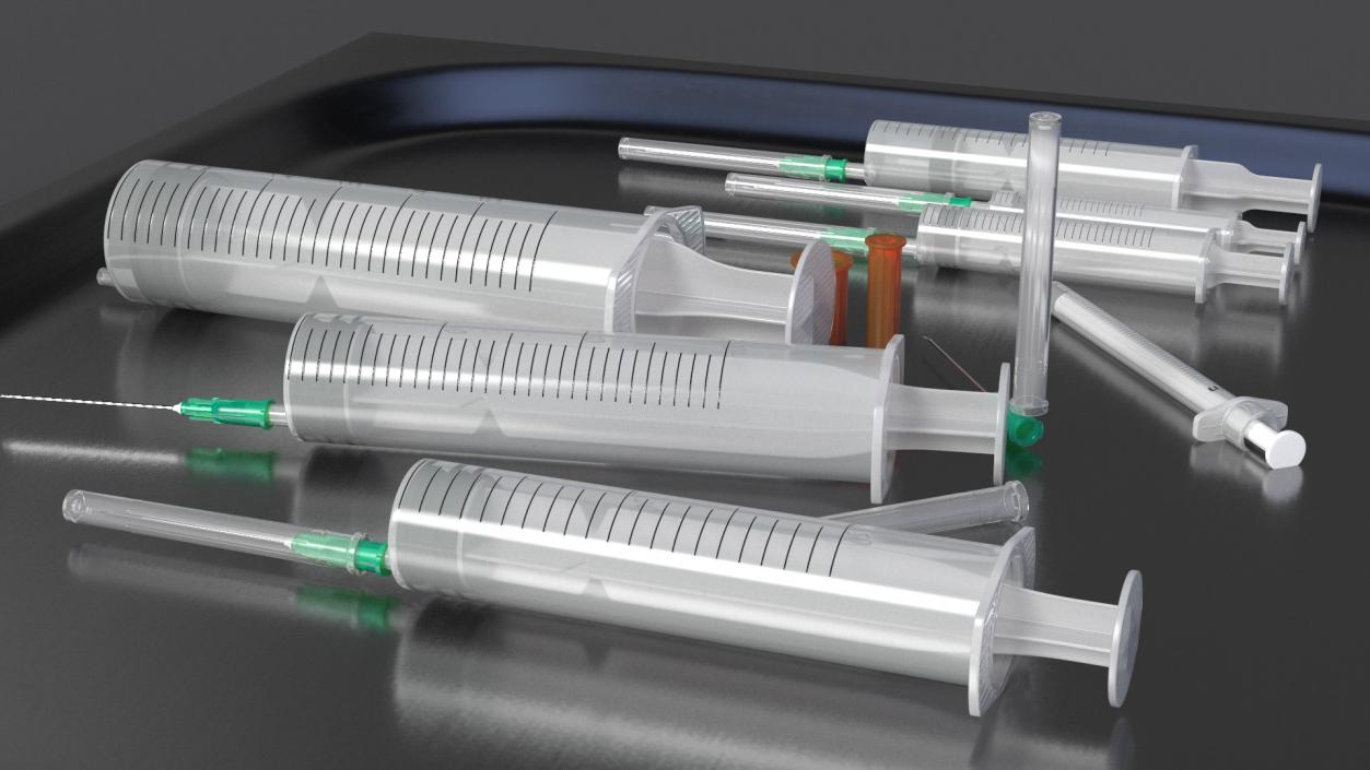 3D First Aid Antiseptic and Disposable Syringe model