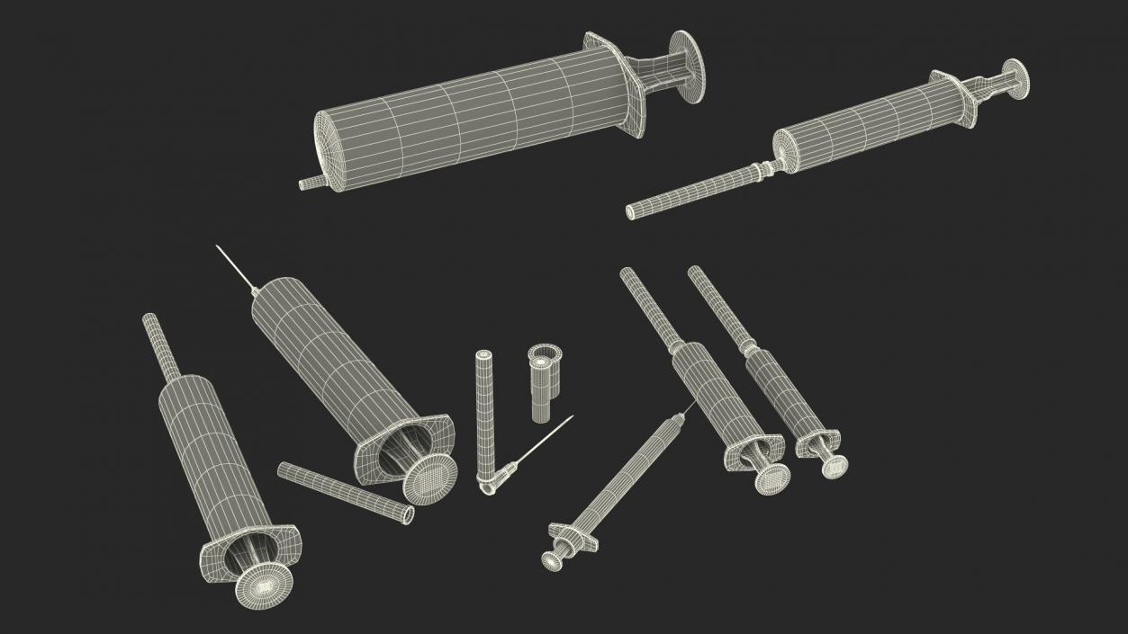 3D First Aid Antiseptic and Disposable Syringe model