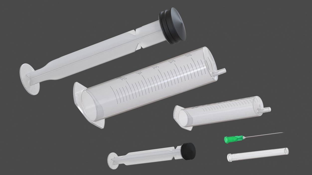 3D First Aid Antiseptic and Disposable Syringe model