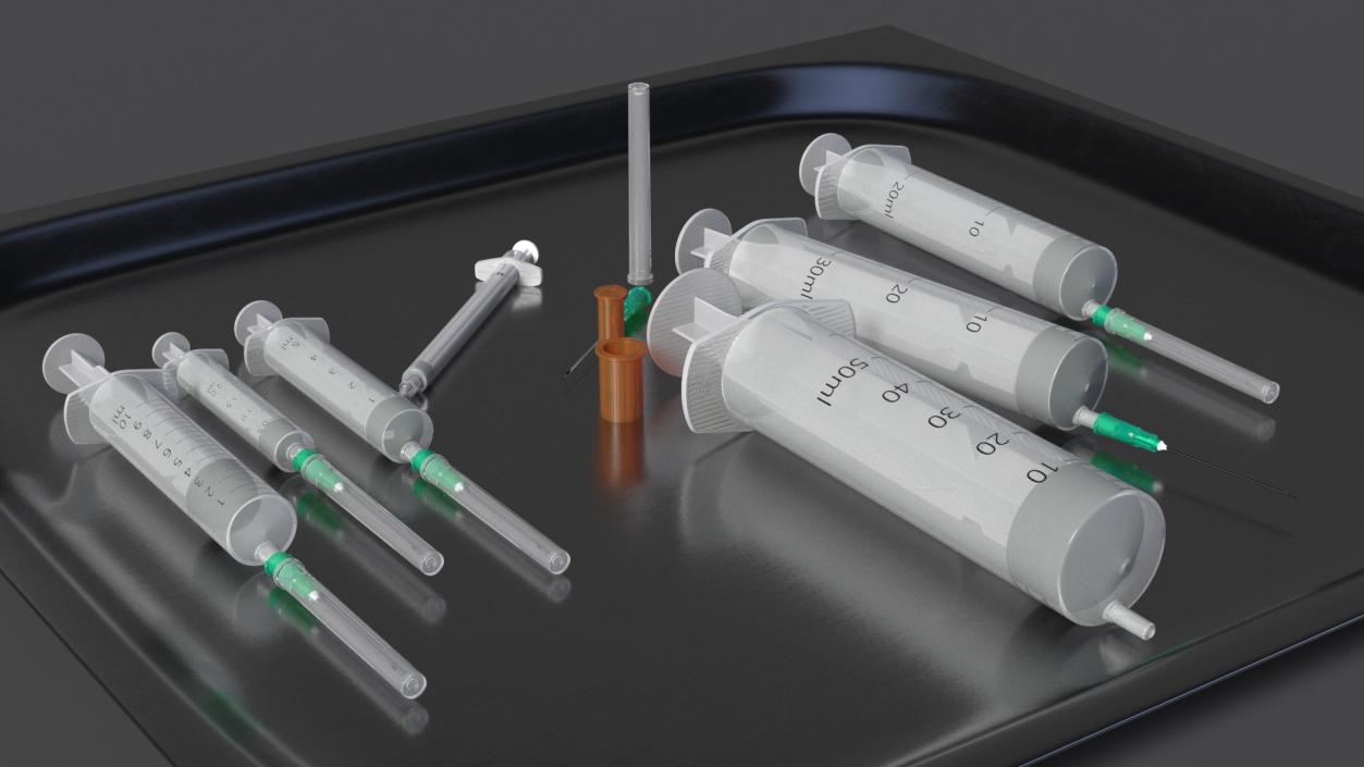 3D First Aid Antiseptic and Disposable Syringe model