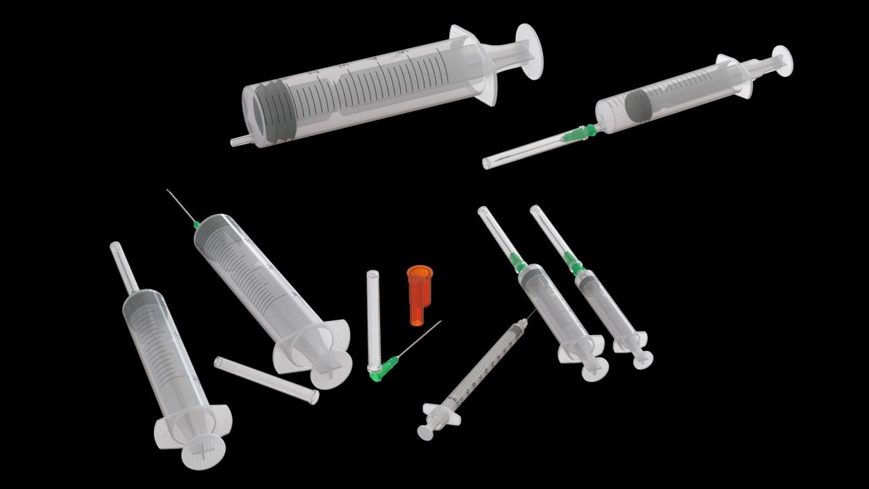 3D First Aid Antiseptic and Disposable Syringe model