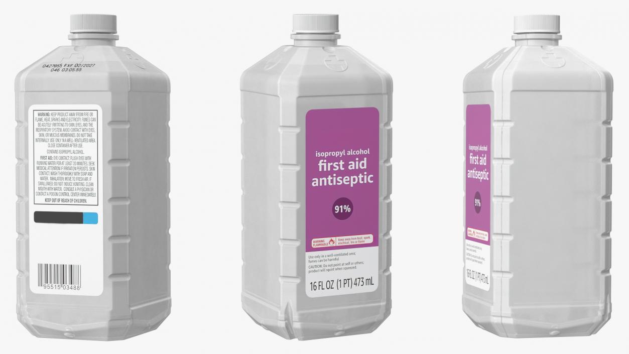 3D First Aid Antiseptic and Disposable Syringe model